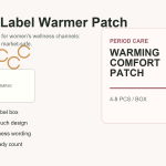 Private label menstrual cramp warmer patch packaging concept